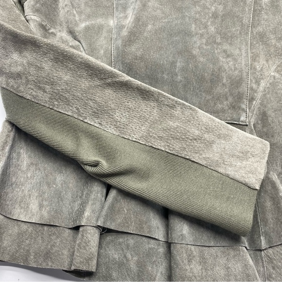 BCBGeneration Women's Gray Suede Jacket Small Pockets Sleeve Zippers - Picture 9 of 16